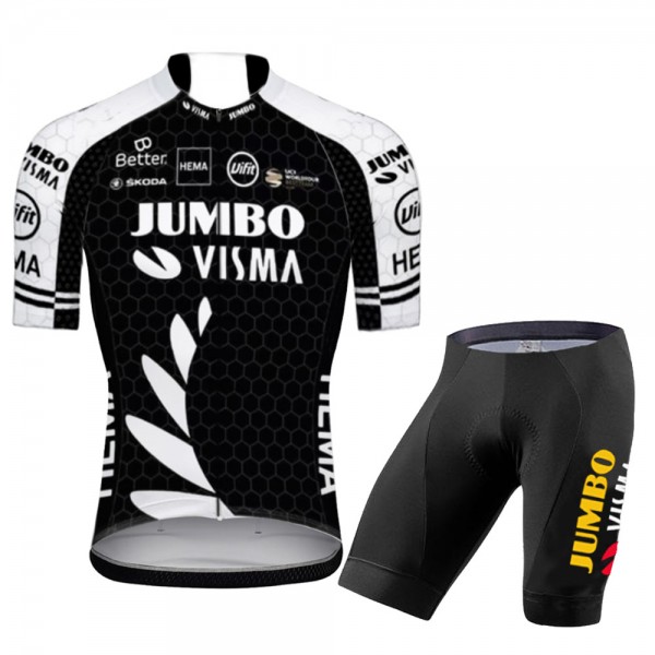 Jumbo Visma New Zealand Pro Team 2021 abbigliamento Bici Completo Maglia Ciclismo Corta e Salopette ThkGiw
