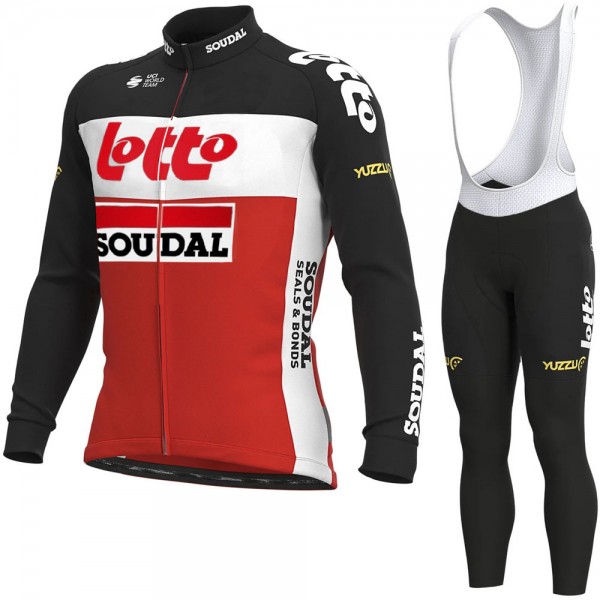 2021 Lotto Soudal Pro Team Abbigliamento Maglia Ciclismo Manica Lunga e Salopette Lunga 1bd6p3