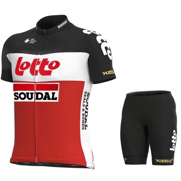 2021 Lotto Soudal Pro Team abbigliamento Bici Completo Maglia Ciclismo Corta e Salopette RcaIIL