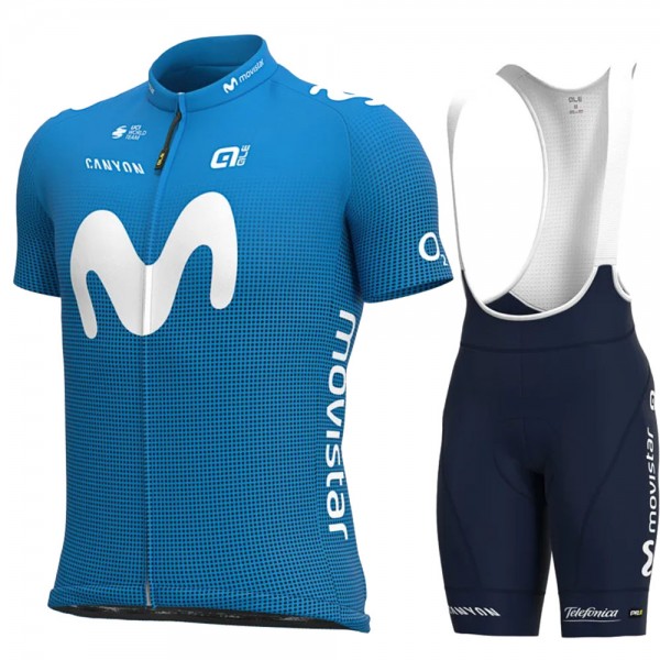 2021 Movistar Pro Team abbigliamento Bici Completo Maglia Ciclismo Corta e Salopette SbnfiA