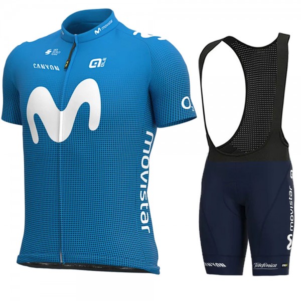 2021 Movistar Pro Team abbigliamento Bici Completo Maglia Ciclismo Corta + pantaloncini ZVs20Y
