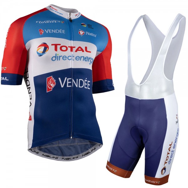 Total Direct Energie 2021 Team abbigliamento Bici Completo Maglia Ciclismo Corta e Salopette fmS9HR