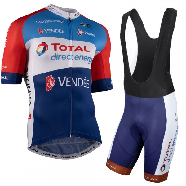 Total Direct Energie 2021 Team abbigliamento Bici Completo Maglia Ciclismo Corta e Salopette wxREdl