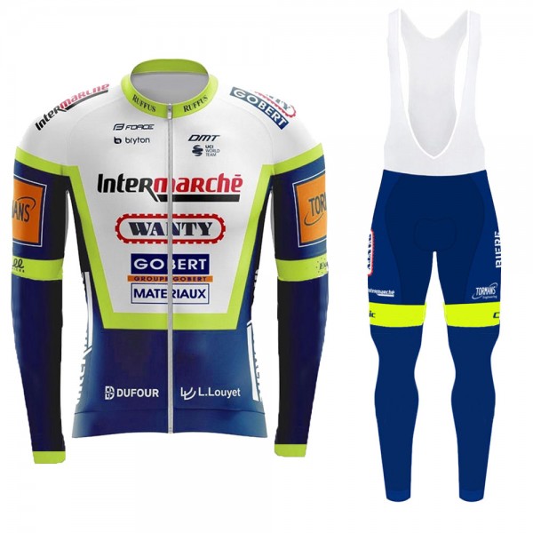 Wanty Pro Team 2021 Abbigliamento Maglia Ciclismo Manica Lunga e Salopette Lunga 2RBMVG