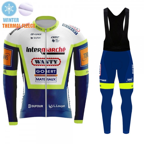 Winter Fleece Wanty Pro Team 2021 Abbigliamento Maglia Ciclismo Manica Lunga e Salopette Lunga 489dfY