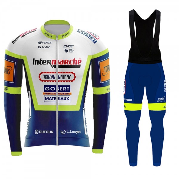 Wanty Pro Team 2021 Abbigliamento Maglia Ciclismo Manica Lunga e Salopette Lunga YWUHY9