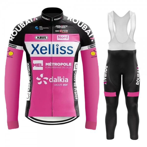 Xelliss Pro Team 2021 Abbigliamento Maglia Ciclismo Manica Lunga e Salopette Lunga uY3OTx
