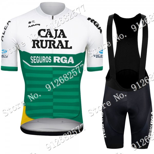 2022 Team Caja Rural abbigliamento Bici Completo Maglia Ciclismo Corta e Salopette eQeIA