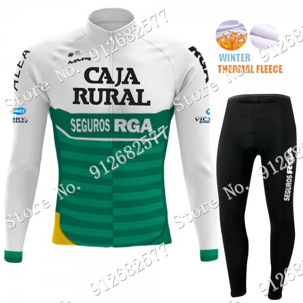 2022 Winter Caja Rural Pro Team Abbigliamento Ciclismo Maglia Ciclismo Manica Lunga e Salopette Lunga XCCEj