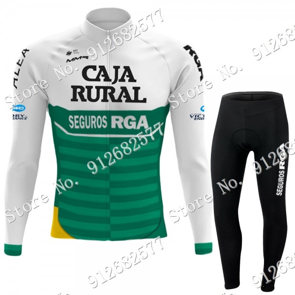 2022 Caja Rural Pro Team Abbigliamento Ciclismo Maglia Ciclismo Manica Lunga e Salopette Lunga lTz8I