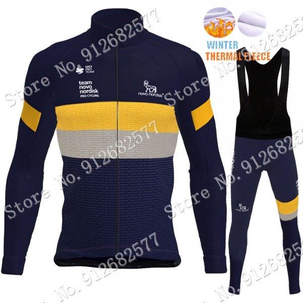 2022 Winter Novo Nordisk Pro Team Abbigliamento Ciclismo Maglia Ciclismo Manica Lunga e pantaloni lunga dhK0V