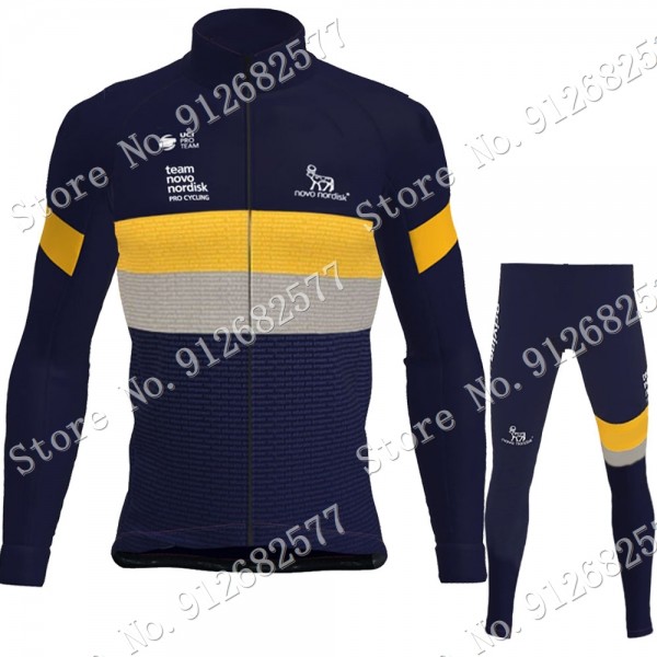 2022 Novo Nordisk Pro Team Abbigliamento Ciclismo Maglia Ciclismo Manica Lunga e Salopette Lunga cC4J4