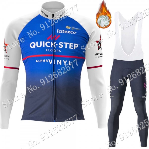 2022 Winter Quick Step Alpha Vinyl Pro Team Abbigliamento Ciclismo Maglia Ciclismo Manica Lunga e pantaloni lunga yl6Li