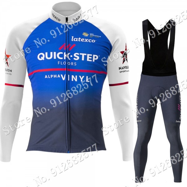 2022 Quick Step Alpha Vinyl Pro Team Abbigliamento Ciclismo Maglia Ciclismo Manica Lunga e Salopette Lunga mX6ug
