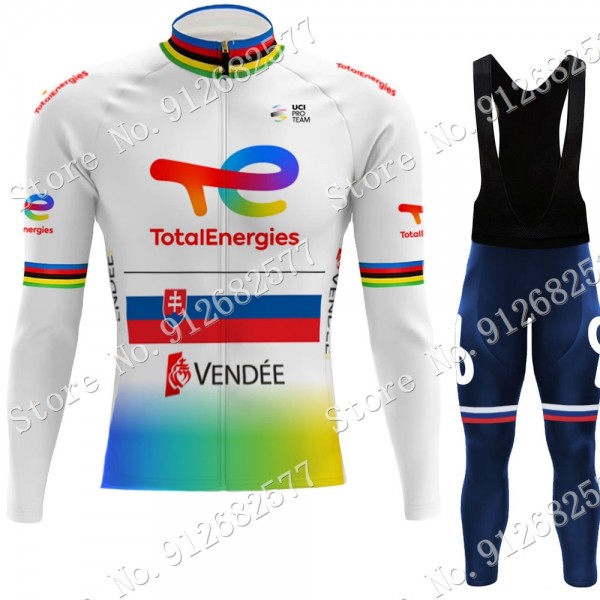 2022 Total New Energies Slovenia champion Pro Team Abbigliamento Ciclismo Maglia Ciclismo Manica Lunga e Salopette Lunga 9suot