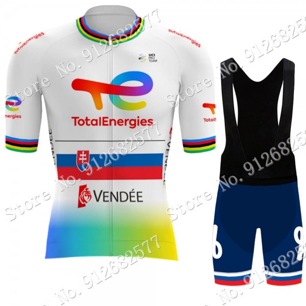 2022 Team Total New Energies Slovenia champion abbigliamento Bici Completo Maglia Ciclismo Corta e Salopette slMmE
