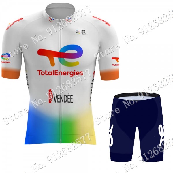 2022 Team Total New Energies abbigliamento Bici Completo Maglia Ciclismo Corta e pantaloni ESJR5