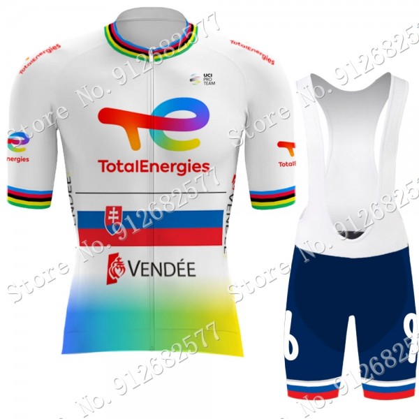 2022 Team Total New Energies Slovenia champion abbigliamento Bici Completo Maglia Ciclismo Corta e Salopette greUV