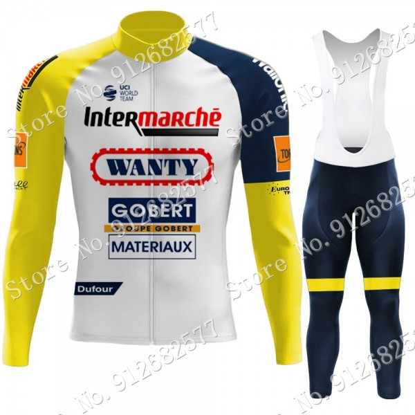 2022 Wanty Gobert Pro Team Abbigliamento Ciclismo Maglia Ciclismo Manica Lunga e pantaloni lunga 5XF8f