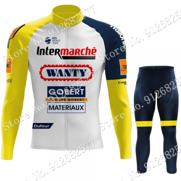 2022 Wanty Gobert Pro Team Abbigliamento Ciclismo Maglia Ciclismo Manica Lunga e Salopette Lunga Zk8Iv