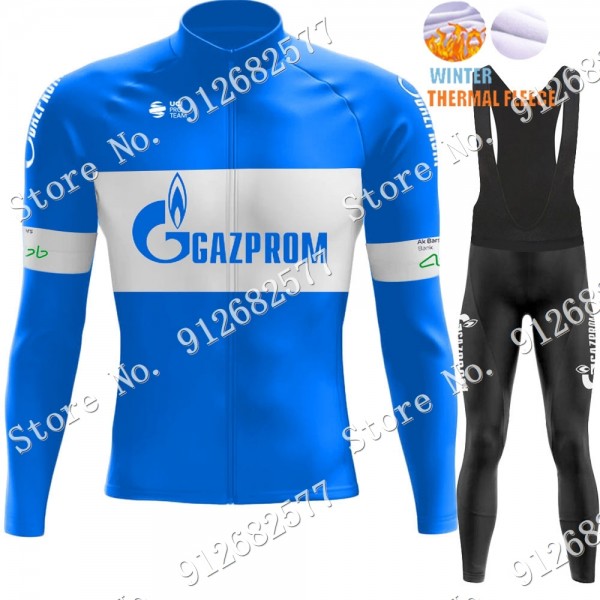 2022 Winter gazprom rusvelo Pro Team Abbigliamento Ciclismo Maglia Ciclismo Manica Lunga e Salopette Lunga jwR7e