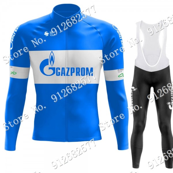 2022 gazprom rusvelo Pro Team Abbigliamento Ciclismo Maglia Ciclismo Manica Lunga e Salopette Lunga W9MIN