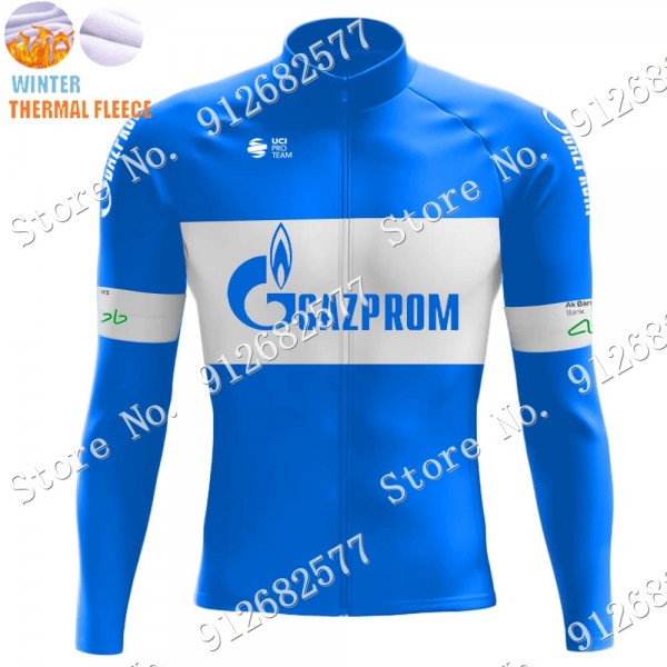 2022 Winter gazprom rusvelo Pro Team Maglie Ciclismo Manica Lunga hbuFX