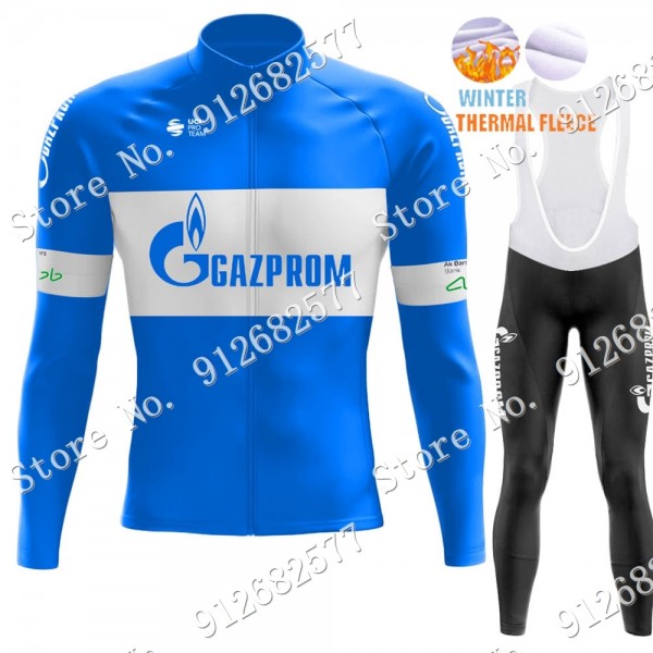 2022 Winter gazprom rusvelo Pro Team Abbigliamento Ciclismo Maglia Ciclismo Manica Lunga e Salopette Lunga efOcK