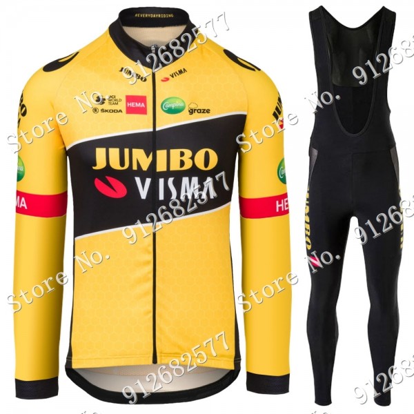 2022 jumbo visma Pro Team Abbigliamento Ciclismo Maglia Ciclismo Manica Lunga e Salopette Lunga 4eWby