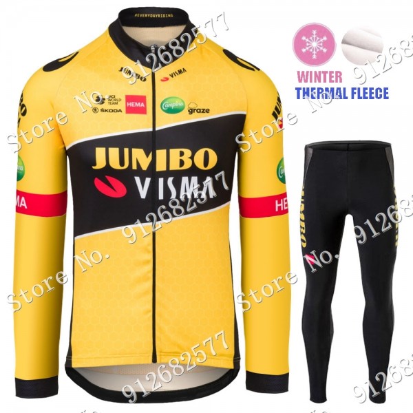 2022 Winter jumbo visma Pro Team Abbigliamento Ciclismo Maglia Ciclismo Manica Lunga e pantaloni lunga vp86p