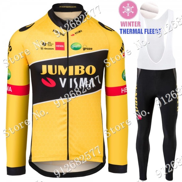 2022 Winter jumbo visma Pro Team Abbigliamento Ciclismo Maglia Ciclismo Manica Lunga e Salopette Lunga rJnlO