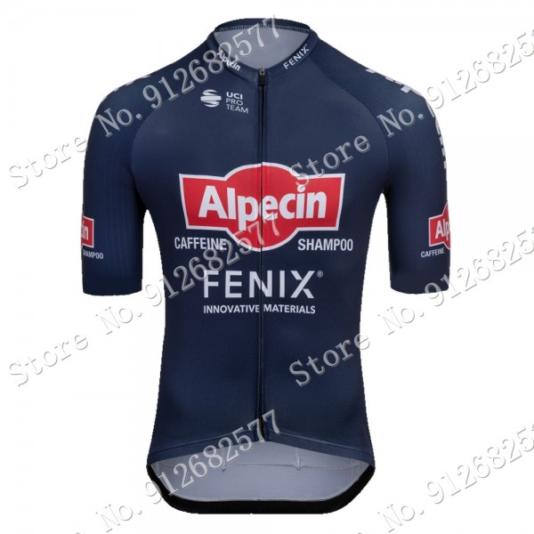 2022 Team Blue alpecin fenix Fietskleding Fietsshirt Korte Mouw dywWV
