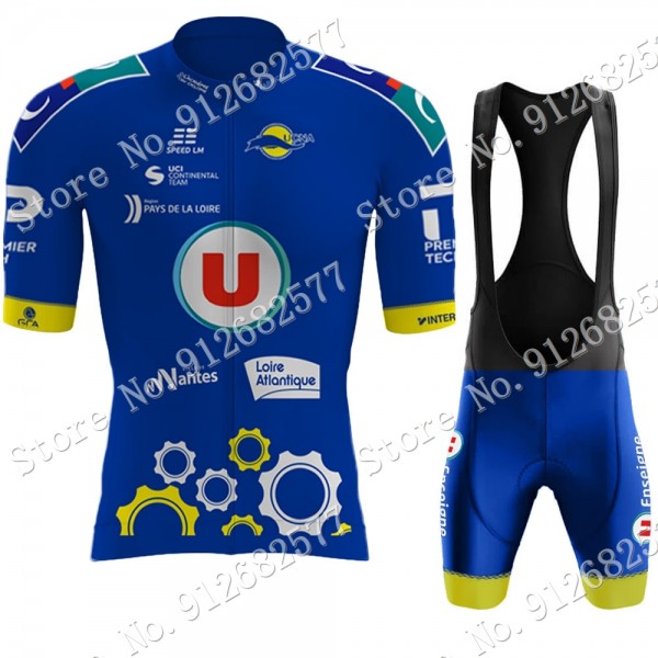 2022 Team UC Nantes Atlantique abbigliamento Bici Completo Maglia Ciclismo Corta e Salopette Woou9