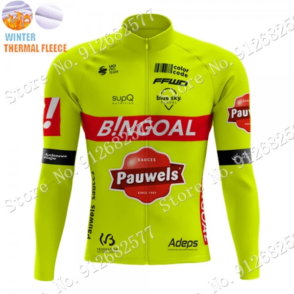 2022 Winter bingoal WALLONIE BRUXELLES Pro Team Maglie Ciclismo Manica Lunga QNErw