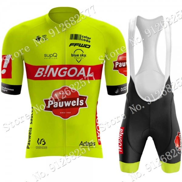 2022 Team bingoal WALLONIE BRUXELLES abbigliamento Bici Completo Maglia Ciclismo Corta e pantaloni eag5I