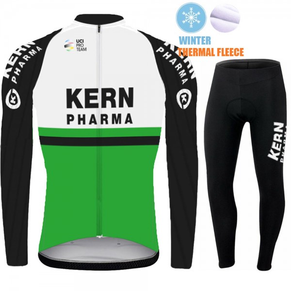 2021 Winter Fleece kern pharma Pro Team Abbigliamento Maglia Ciclismo Manica Lunga e Salopette Lunga JVVq23