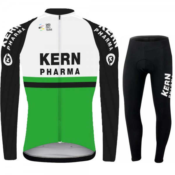 2021 kern pharma Pro Team Abbigliamento Maglia Ciclismo Manica Lunga e Salopette Lunga LaRBy9
