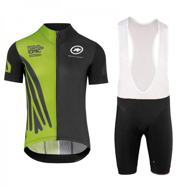 2018 Assos SS.Capeepicx abbigliamento Ciclismo Completo Maglia Ciclismo Corta e Salopette verde nero 45174QR