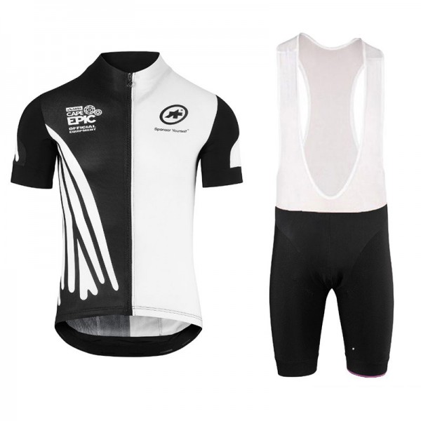 2018 Assos SS.Capeepicx abbigliamento Ciclismo Completo Maglia Ciclismo Corta e Salopette nero bianco 52658BW