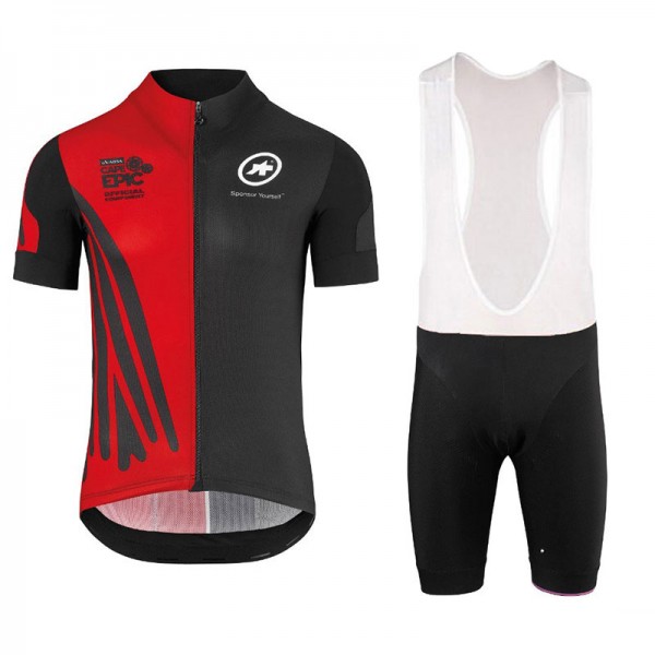2018 Assos SS.Capeepicx abbigliamento Ciclismo Completo Maglia Ciclismo Corta e Salopette nero rosso 59917IV