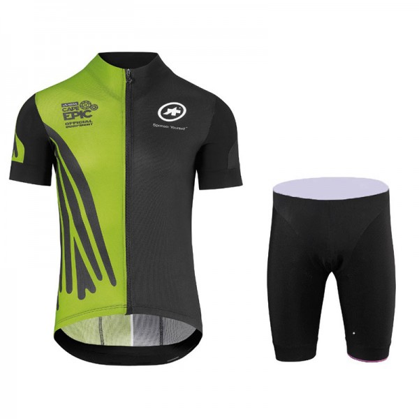 2018 Assos SS.Capeepicx Equipe abbigliamento Ciclismo Completo Maglia Ciclismo Corta e Pantaloni Ciclismo verde nero 81125TZ