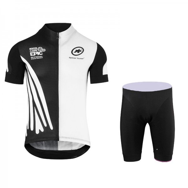 2018 Assos SS.Capeepicx Equipe abbigliamento Ciclismo Completo Maglia Ciclismo Corta e Pantaloni Ciclismo nero bianco 99803UI