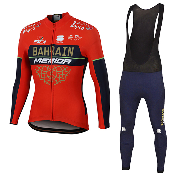 2018 BAHRAIN MERIDA Pro Abbigliamento Ciclismo Maglia Ciclismo Manica Lunga e Salopette Lunga 19858HL 2018 BAHRAIN MERIDA Pro Abbigliamento Ciclismo Maglia Ciclismo Manica Lunga e Salopette Lunga 19858HL