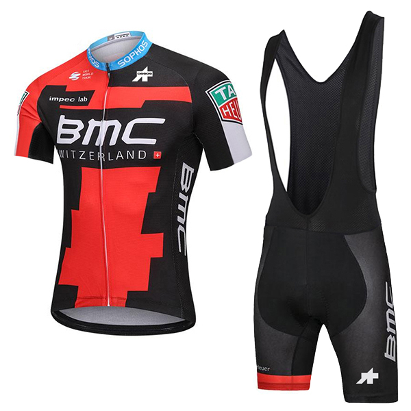 2018 BMC Pro abbigliamento Ciclismo Completo Maglia Ciclismo Corta e Salopette nero 46966BS