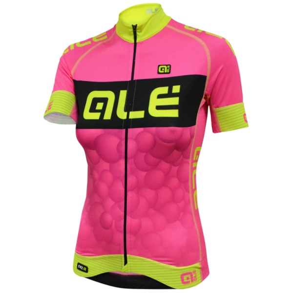 2016 Donne Ale Graphics PRR New Bubbles Pink Maglia Ciclismo Manica Corta 38736-SN