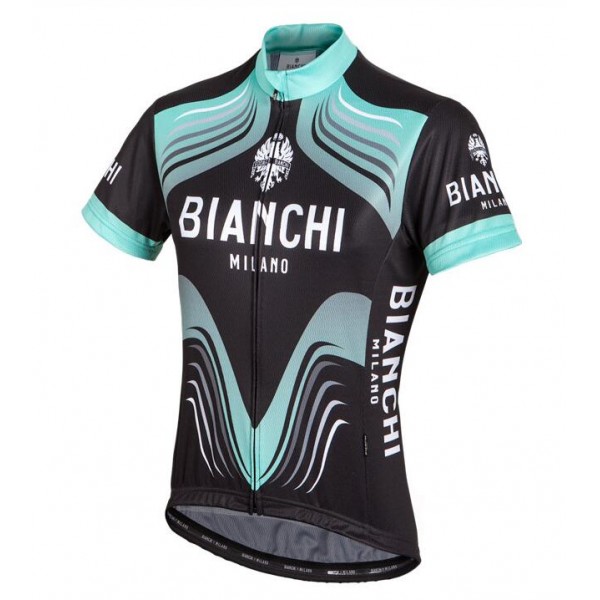 Bianchi Milano Tuela Donne Maglia Ciclismo Manica Corta nero celeste 24288-LI