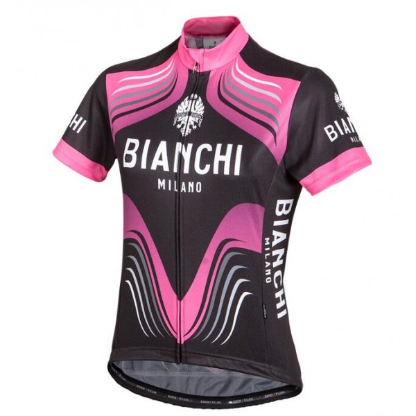 Bianchi Milano Tuela Donne Maglia Ciclismo Manica Corta nero rose 86025-YA