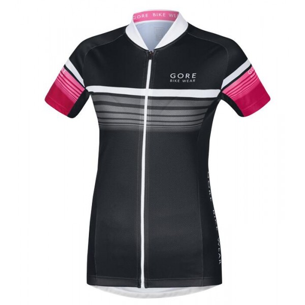 2016 GORE Maglia Ciclismo Manica Corta Donne Element Speedy nero rose fuchsia 30848-VB