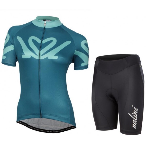 NALINI PRO Donne Enne Nuovo abbigliamento Bici Completo Maglia Ciclismo Corta e Pantaloncini petrol 76921-WK