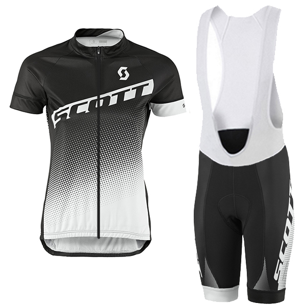 2017 Scott Donne nero bianco Nuovo abbigliamento Ciclismo Completo Maglia Ciclismo Corta e Salopette 47897-BZ